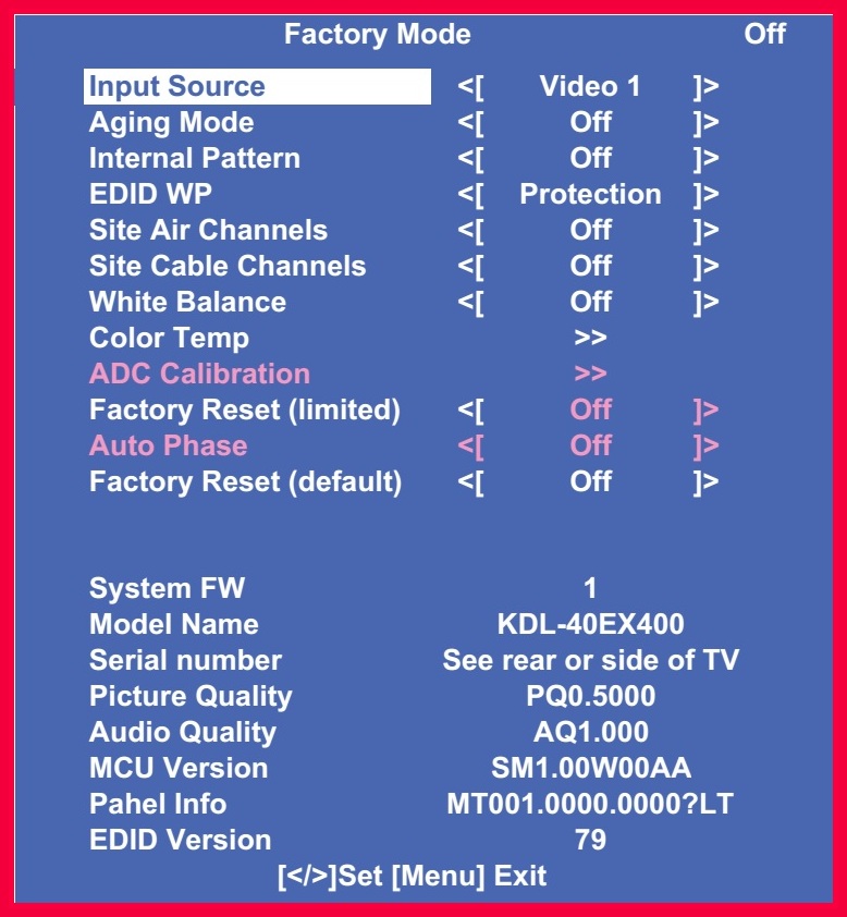 ELECTRONIC EQUIPMENT REPAIR CENTRE SONY KDL32EX301 KDL32EX400 KDL40EX400 KDL40EX401