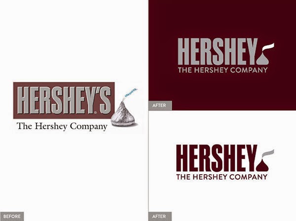 Hershey's logo before and after