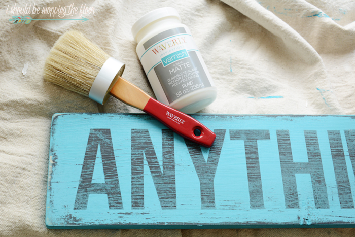This DIY Weathered Chalk Paint Sign is an easy afternoon project. Check out the entire tutorial from ishouldbemoppingthefloor.com.