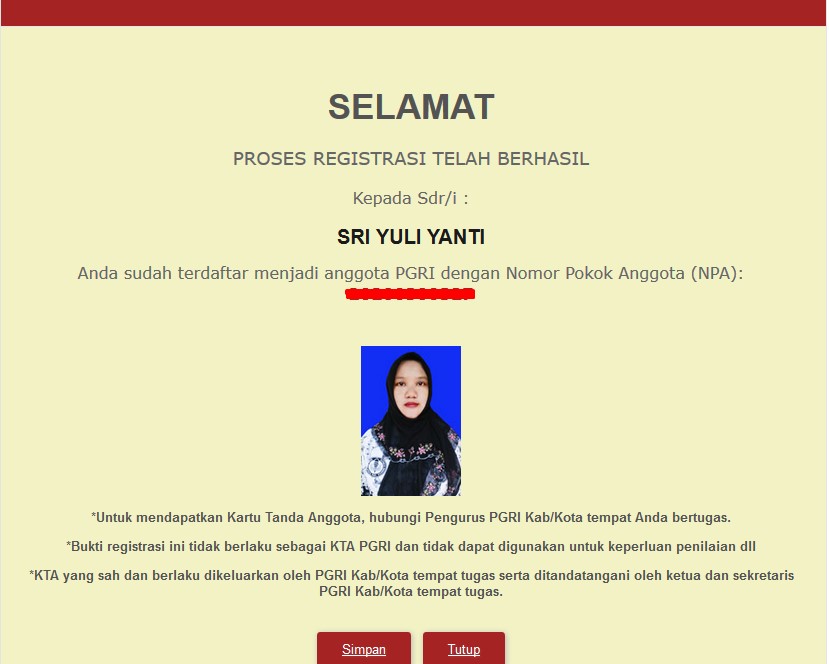 Registrasi Kartu Pgri Guru Soal