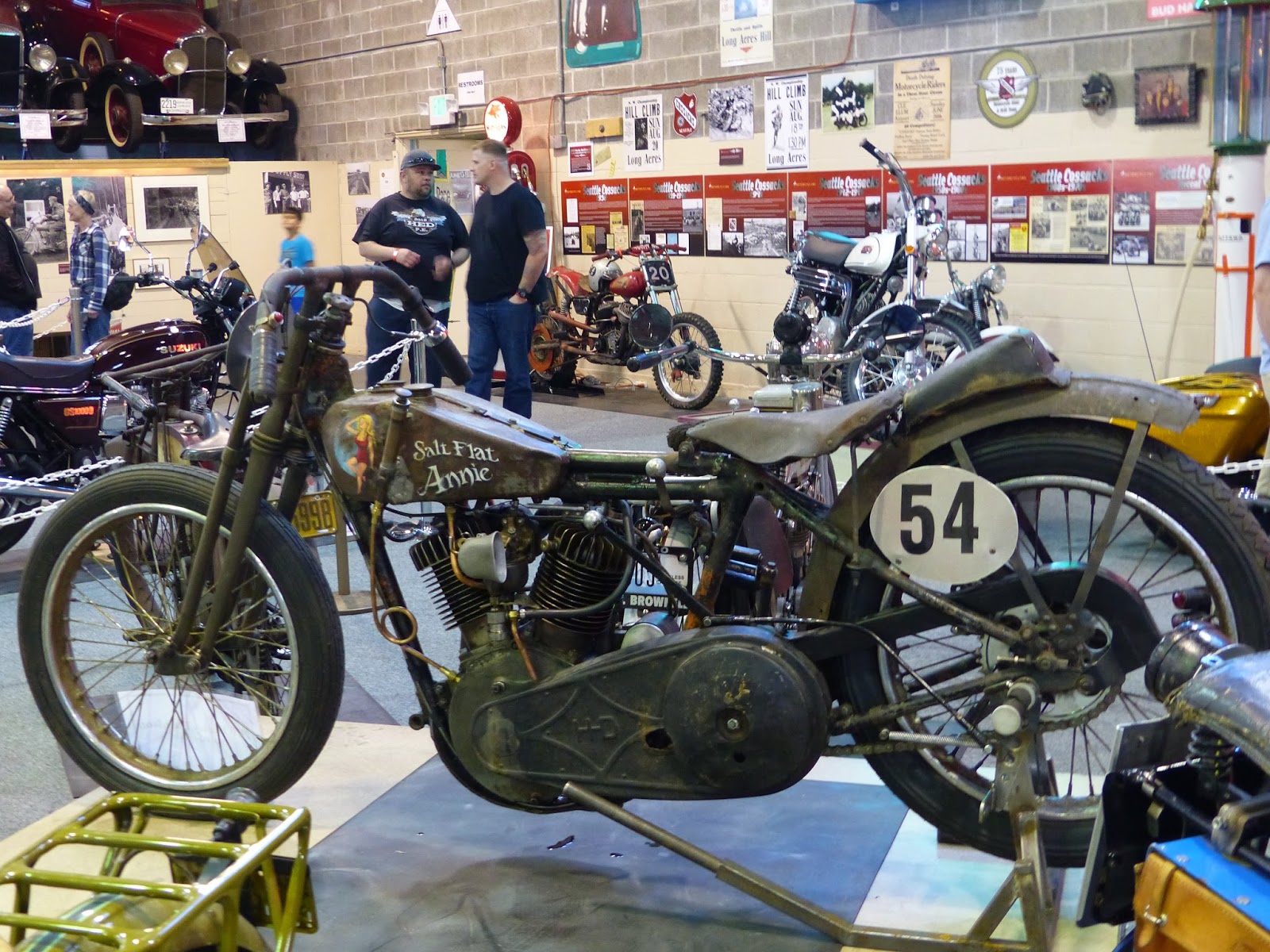 OldMotoDude Early HarleyDavidson Salt Flat Racer on display at the