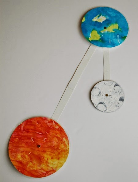 Sun, Earth, and Moon outer space craft for kids 