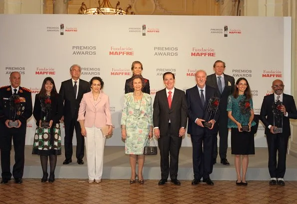 Queen Sofia of Spain and Infanta Elena attended presentation ceremony of 2018 awards of Mapfre Foundation held at The Casino de Madrid