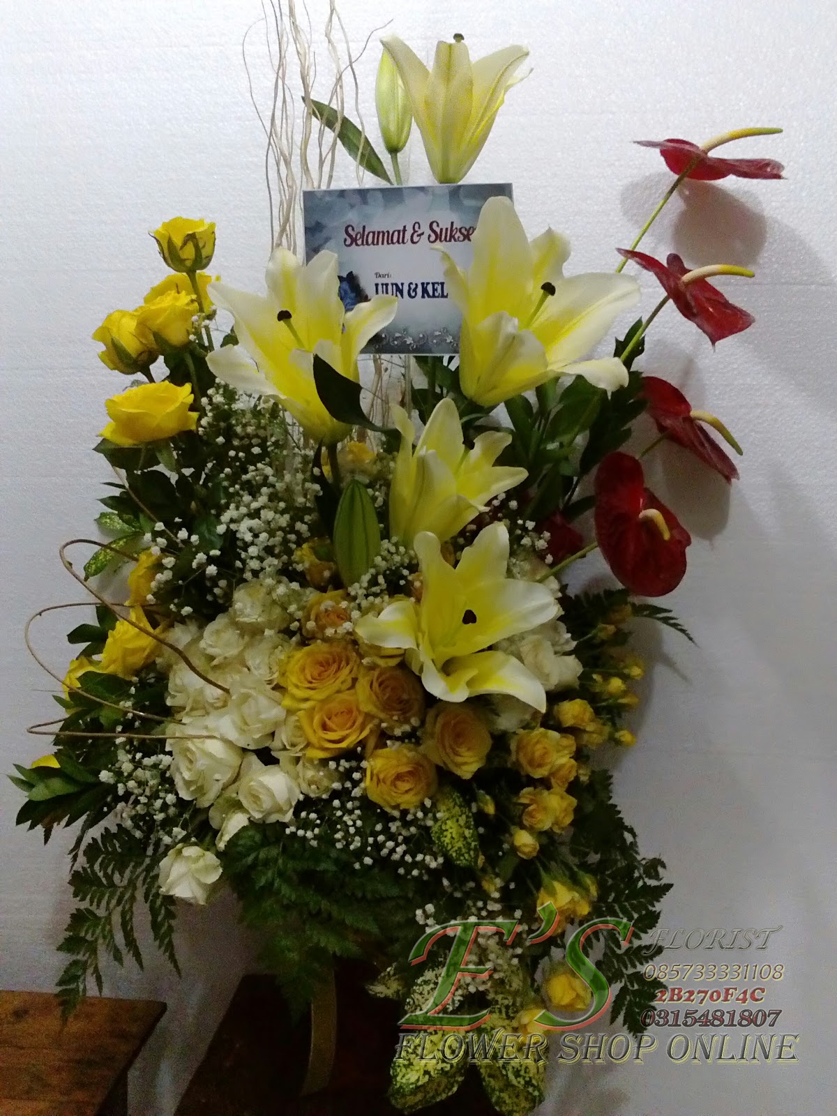 Toko Bunga Surabaya Murah Bouquet Vas Kaca Menarik