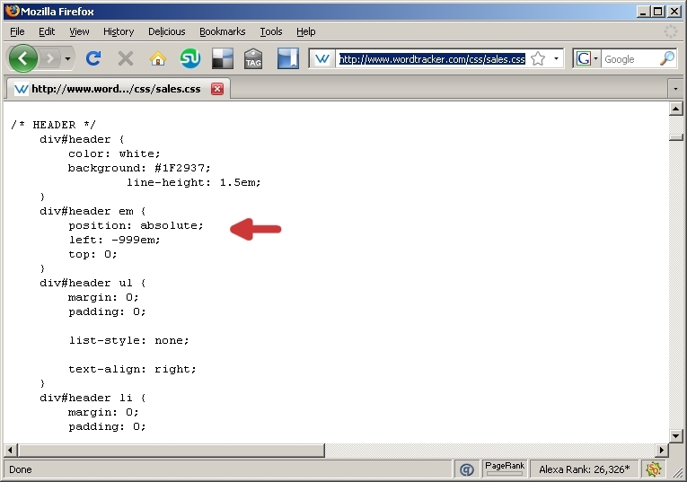 Html how to hide text in html