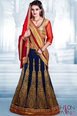Bridal stylish lehenga saree