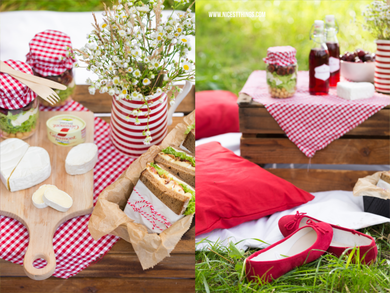 Weinkiste als Tisch für Picknick