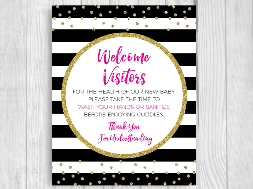 Please Wash Your Hands Meet And Greet Baby Or Hospital Door Sign