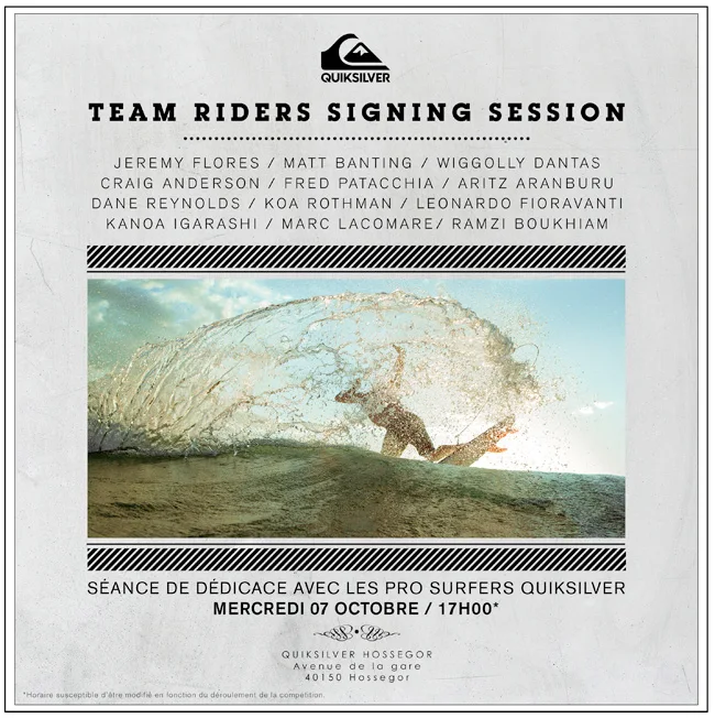 POSTER SIGNING SESSION QUIKSILVER