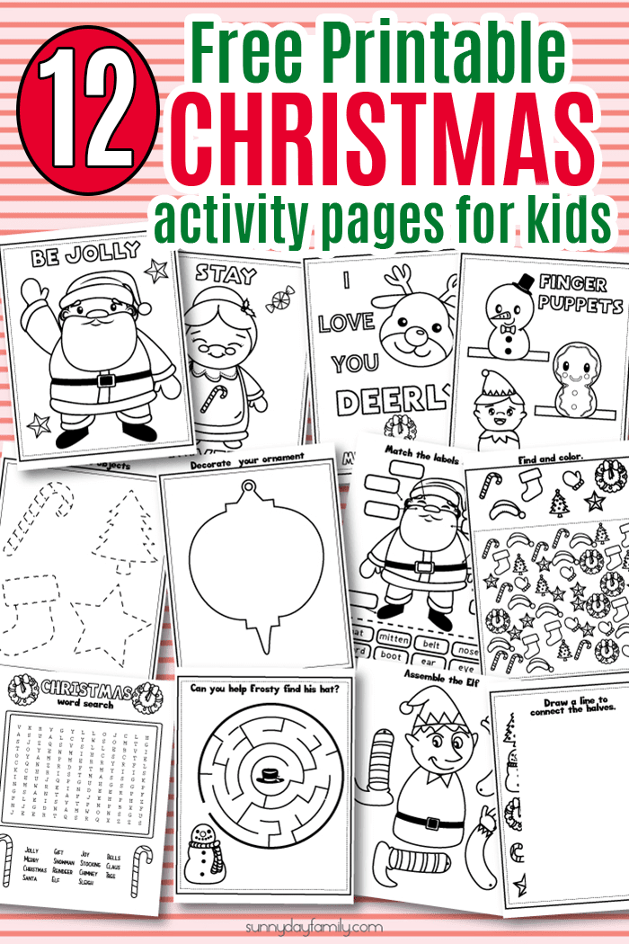 12 Free Printable Christmas Activity Pages For Kids Sunny Day Family