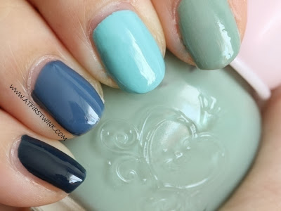 Etude House green-blue ombre nails