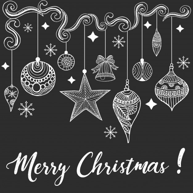 Hand drawn Christmas Background Free Vector