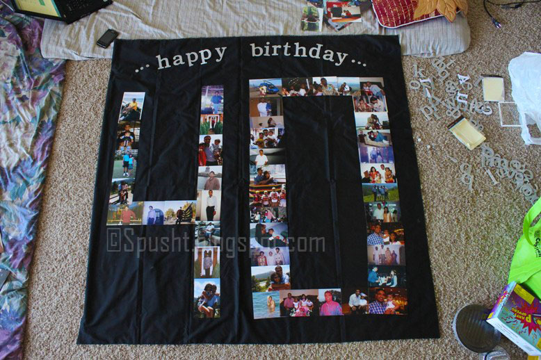 birthday party banner along with photos