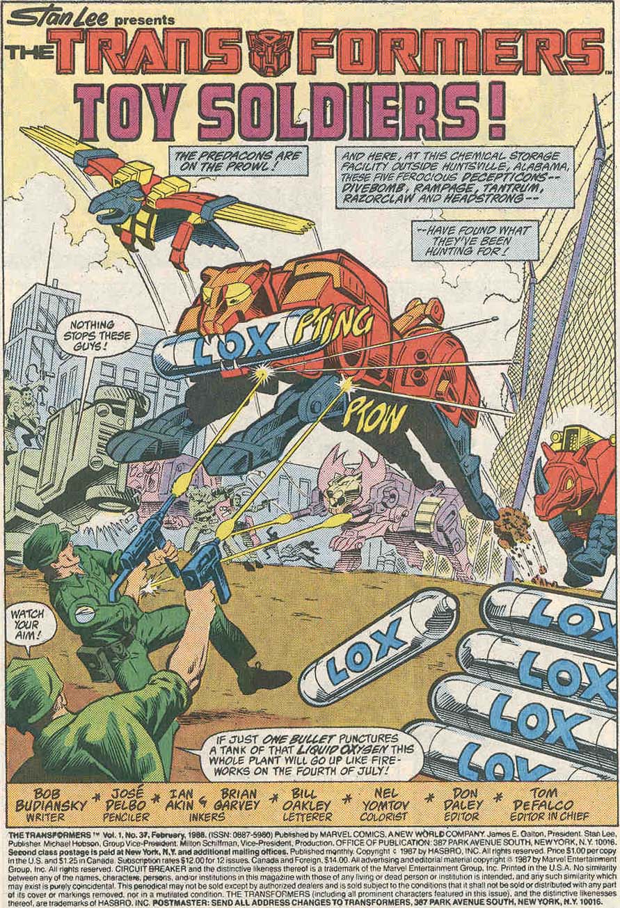Read online The Transformers (1984) comic -  Issue #37 - 2