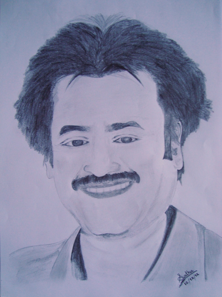 Sathu the Spark Rajinikanth Pencil Sketch 2