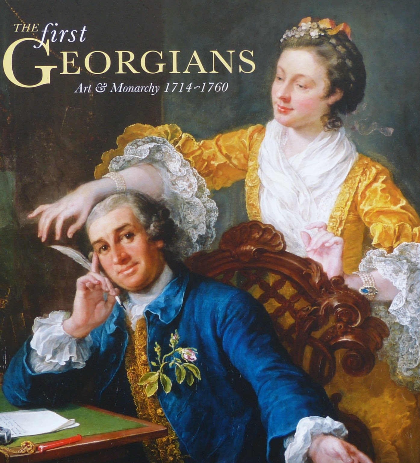 David and Eva Garrick by Hogarth  on poster advertising The First Georgians exhibition