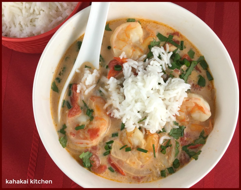 Kahakai Kitchen A Souper Bowl of Shrimp in Coconut Milk with Rice for