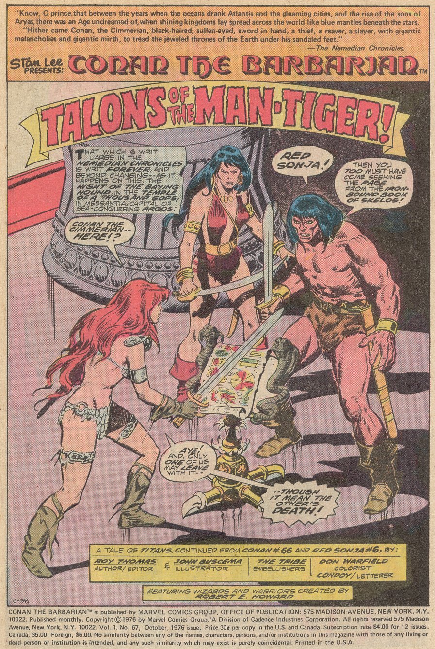 Read online Conan the Barbarian (1970) comic -  Issue #67 - 2