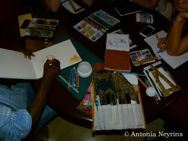 stage carnet de voyage antonia neyrins pat masioni paris afrique dessin aquarelle croquis atelier workshop