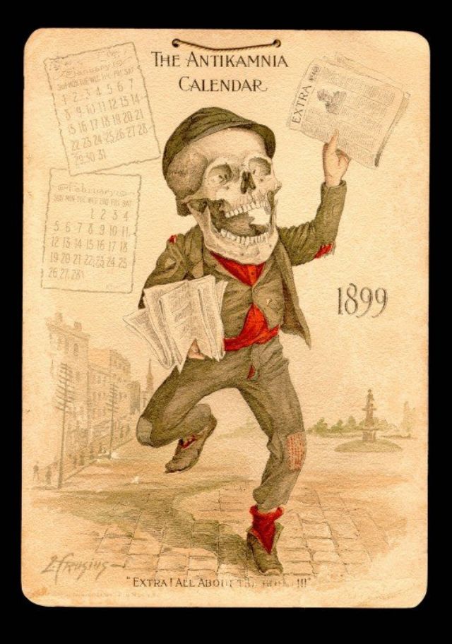 The Antikamnia Chemical Company’s Skeleton Calendars of 1899 and 1900