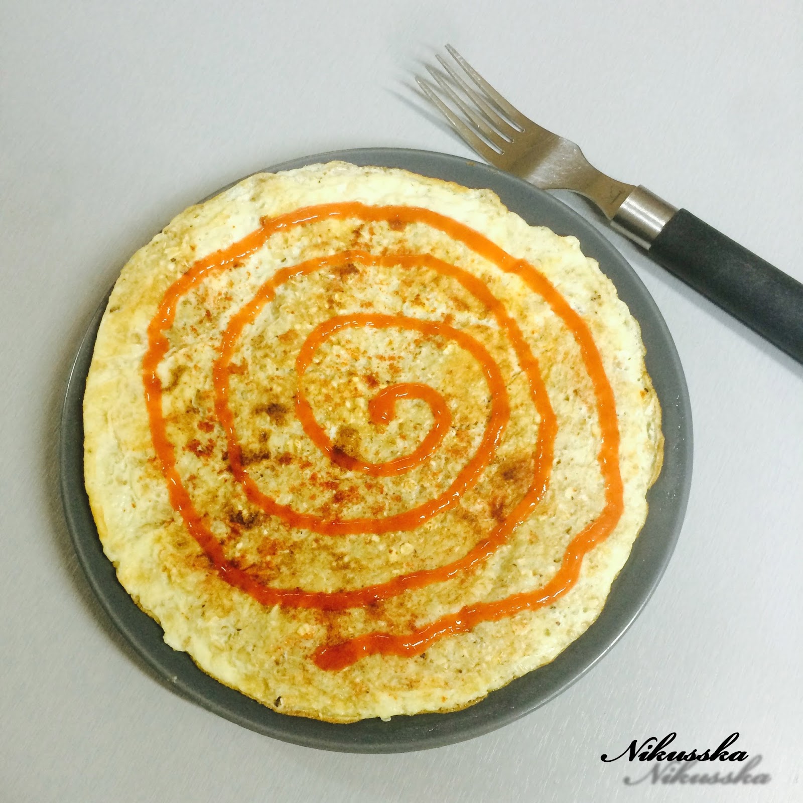 El mundo de Nikusska Tortilla de huevos con copos de avena