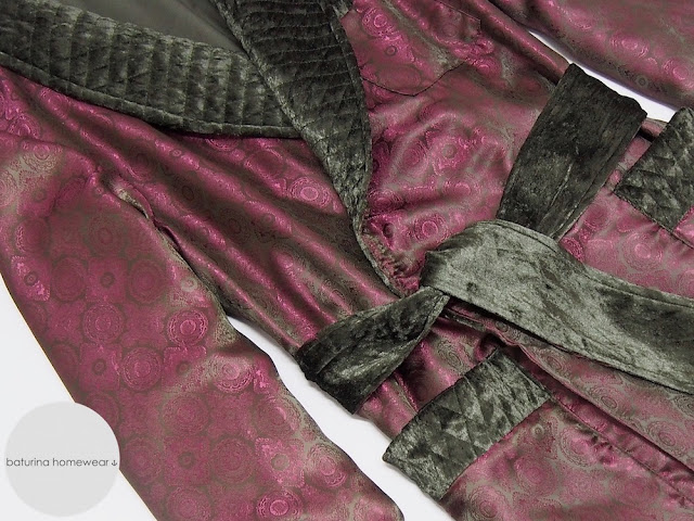 mens quilted robe burgundy silk dressing gown warm victorian english gentleman robe