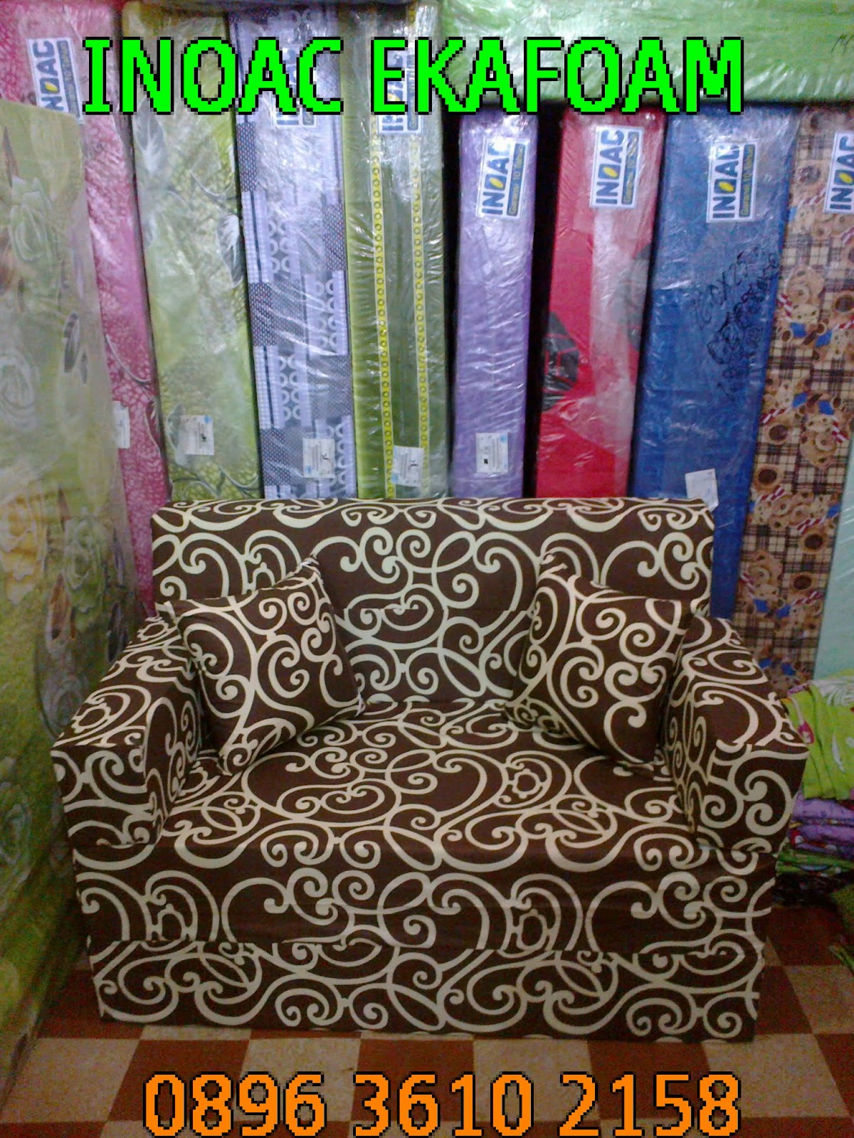 KASUR INOAC TERBARU 2014: SOFABED INOAC motif batik POSISI 