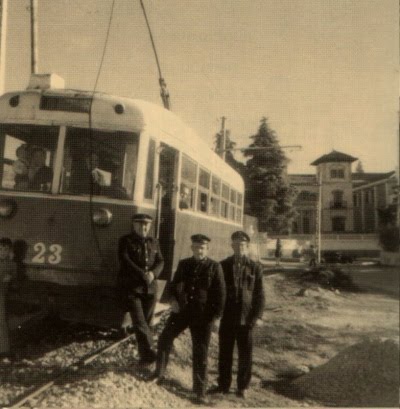 Llega el tranvia a Cájar el dia 30 de Abril 1921.