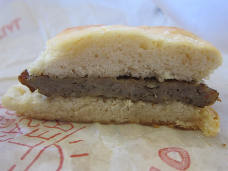 Review Wendy's Updated Sausage Biscuit Brand Eating