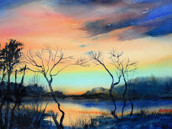 watercolor painting gerilyn matted island