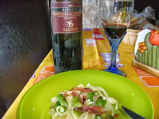 tagliatelle con asparagi e bacon croccante