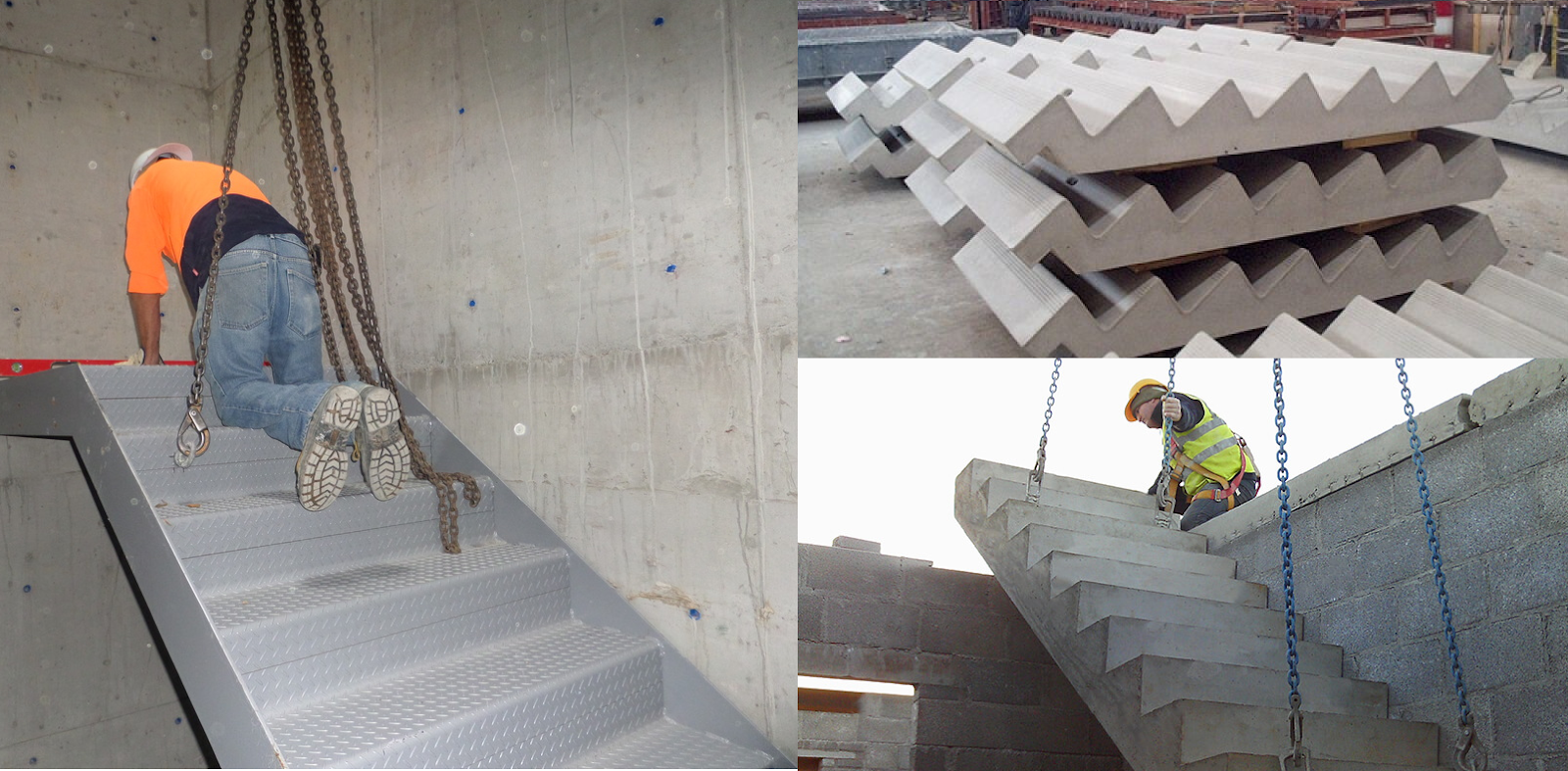 Installation of precast concrete scissor stairs FantasticEng