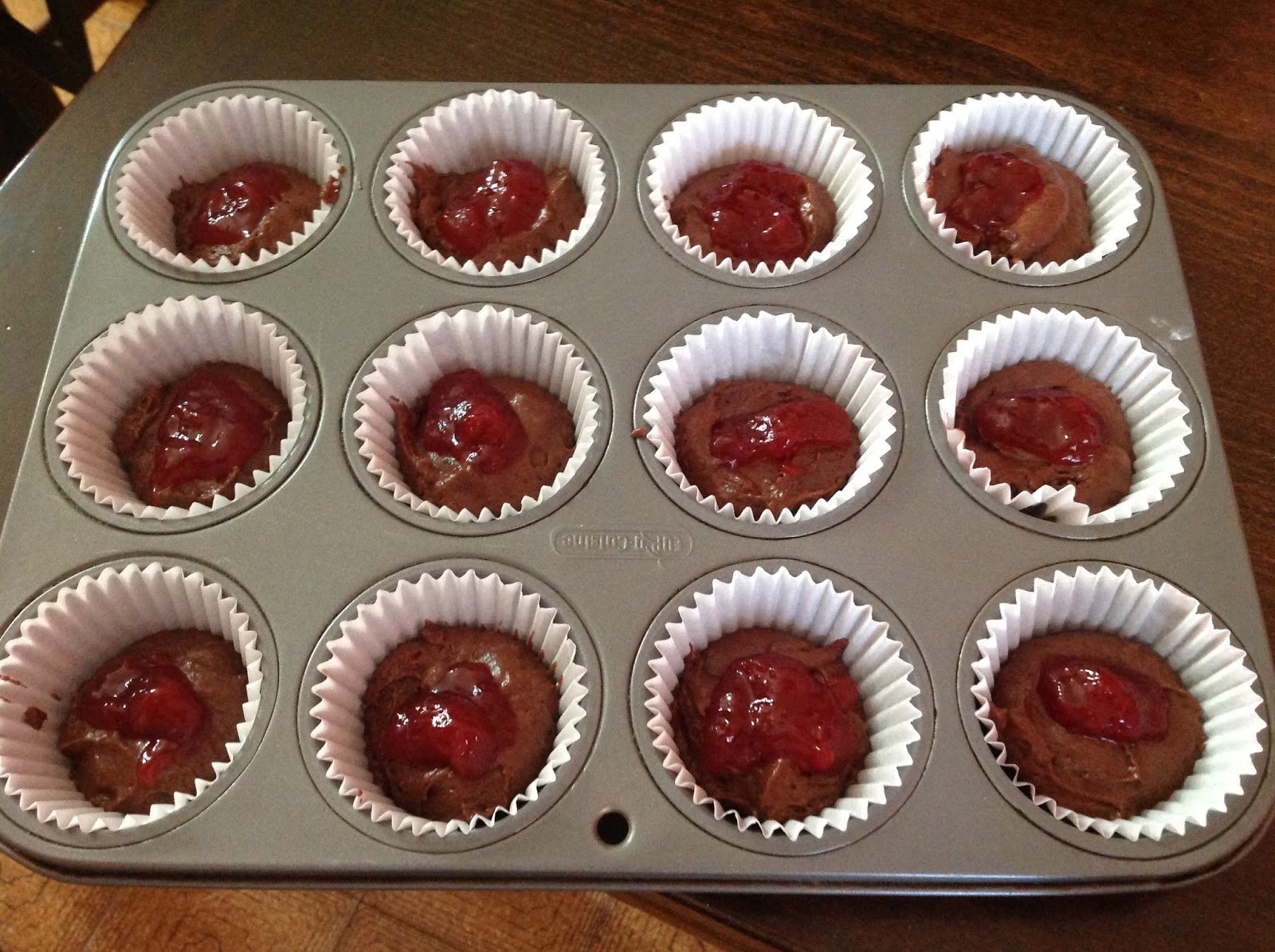muffin con cuore di marmellata