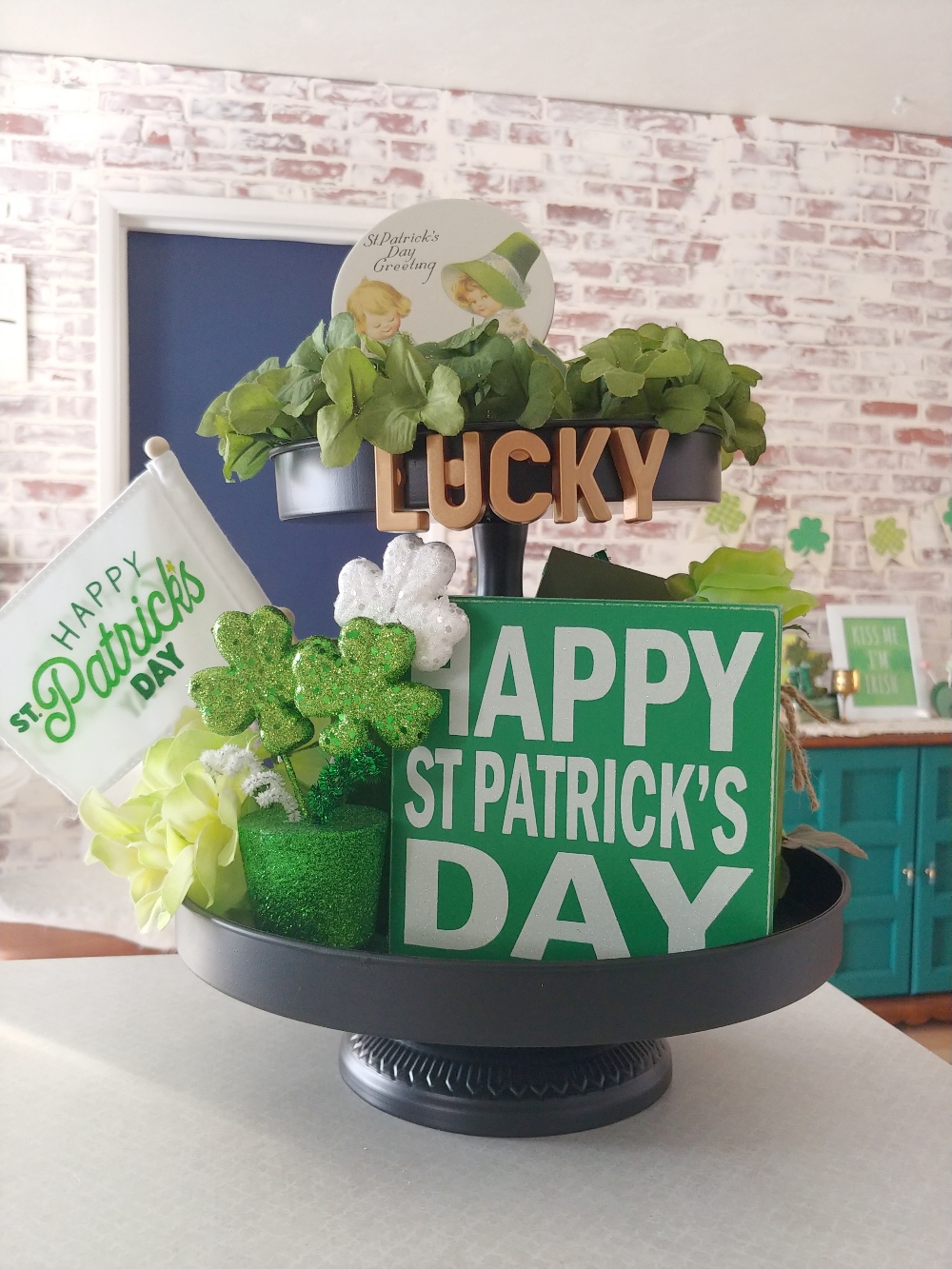 St. Patrick's Day tiered tray