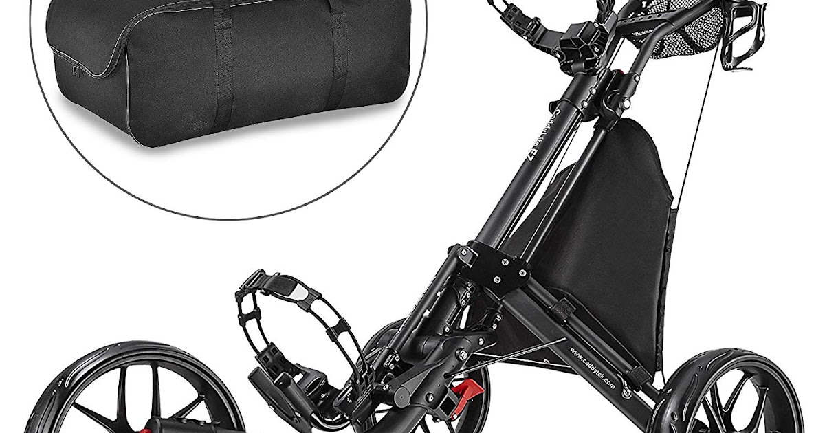 CaddyTek EZFold 3 Wheel Golf Push Cart,golf trolleydark grey with