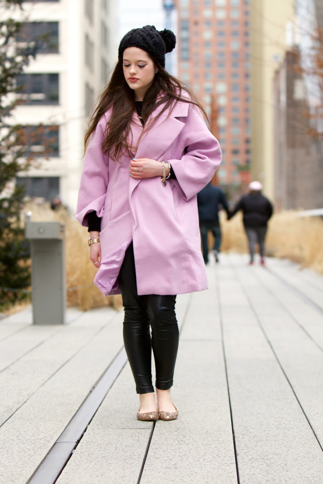 Kathleen's Fashion Fix Purple Haze lavender coat + leather