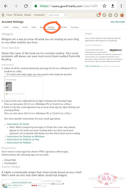 Cara memasang widget goodreads di blogspot