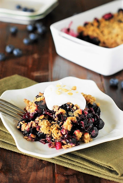 Fresh Blueberry Crisp on Dessert Plate Image