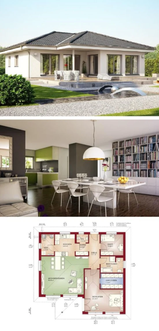 Desain rumah satu lantai dengan luas 120 m2 rumah minimalis plus denah