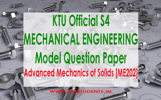 ktu model qp Advanced Mechanics of Solids [ME202]
