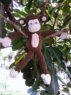 Crochet Amigurumi Monkey, Amigurumi Monyet, Boneka Monyet, Pola Rajut