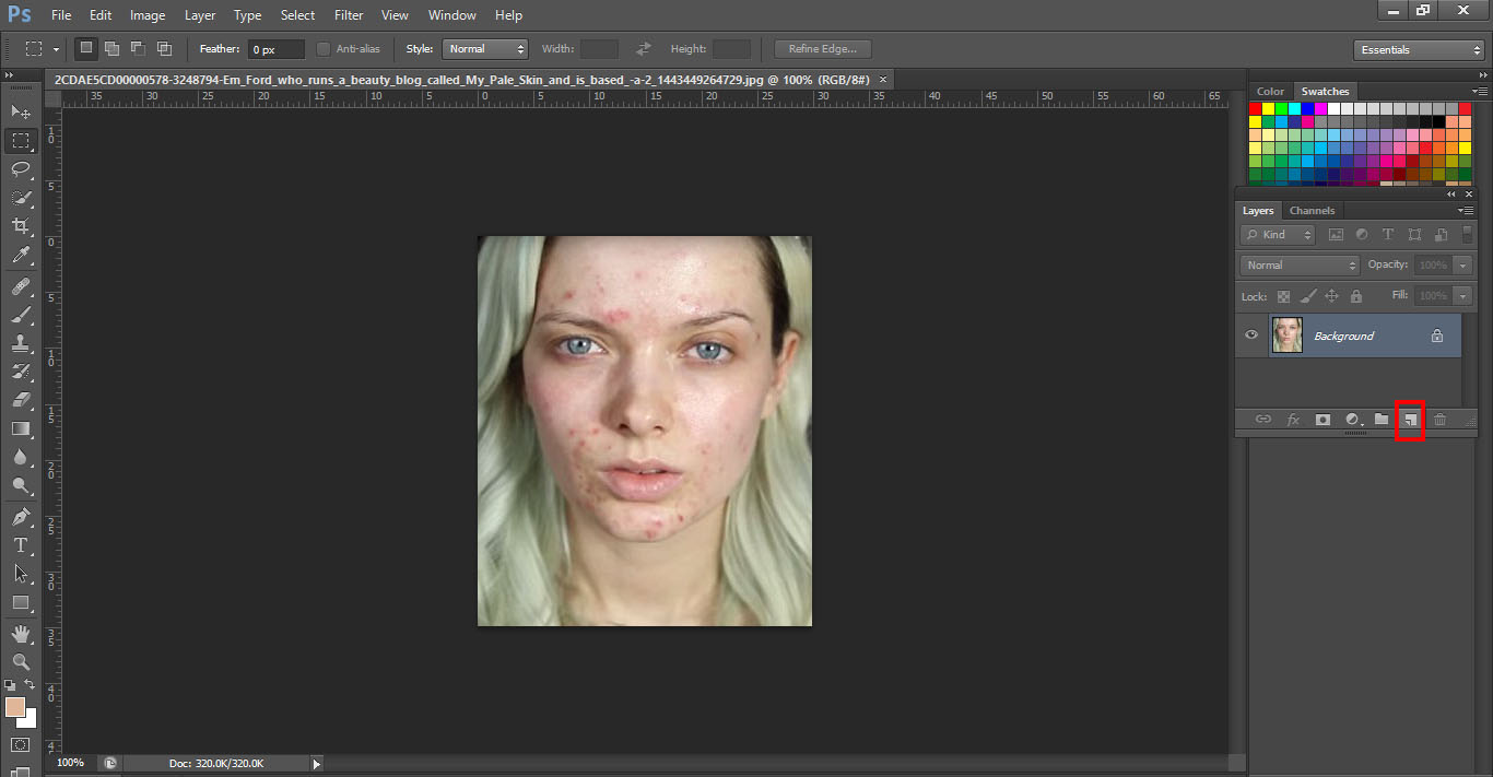 How to Remove skin blemishes with spot healing brush tool in