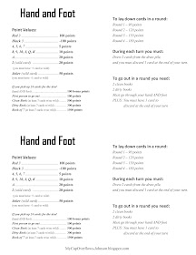 hand and foot card game sheet
