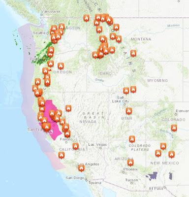 Map of Active Wildfires in the - Map%2Bof%2Bus%2Bwildfires.JPG
