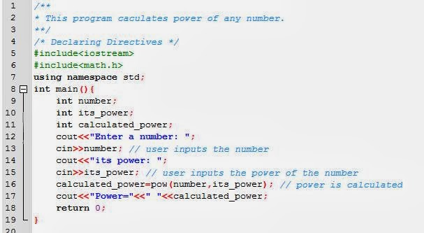 Programming Chunks: C++ Program That Calculates Power of Any Number By ...