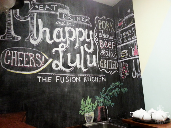 DIY chalkboard art, chalkboard restaurant, happy lulu