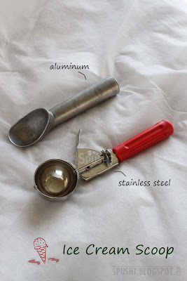 aluminum and stainless steel ice cream scoop