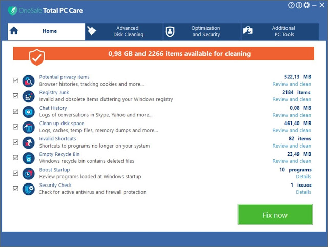 OneSafe Total PC Care Full imagenes
