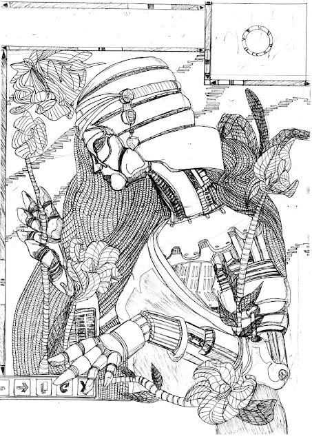 James Mathurin Art: New Art-Nouveau cyborg drawings