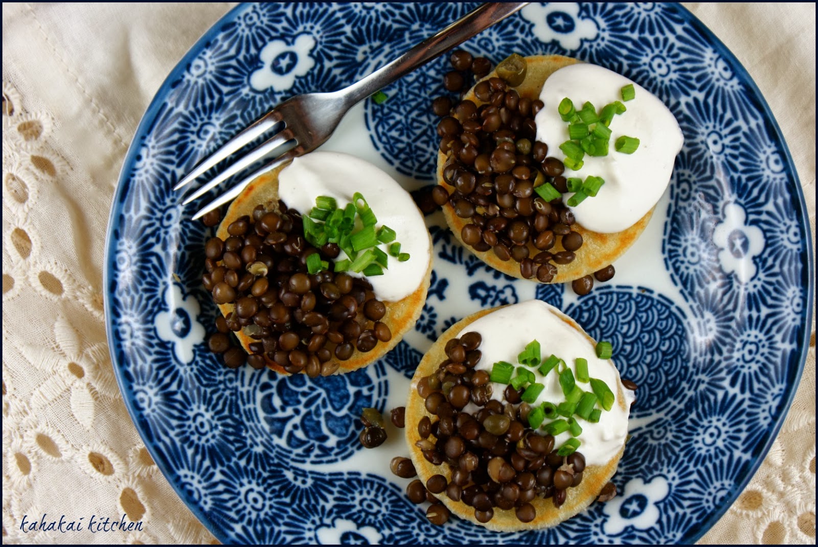 Kahakai Kitchen Beluga Lentil 'Caviar' with Cashew Sour Cream on